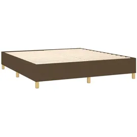 vidaXL Boxspringbett mit Matratze Dunkelbraun 180x200 cm Stoff