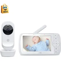 Motorola Nursery Ease 35 Babyphone mit Kamera 5,0 Zoll Video Babyphone Display Nachtsicht, Bidirektionale Kommunikation, Schlaflieder, Zoom, Raumtemperaturüberwachung - Weiß