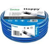 Vartco Hoppy 6-lagiger Wasserschlauch Trinkwasserschlauch Lebensmittelschlauch Anti Twist Gartenschlauch Gartenbewässerung Flexibel Flexischlauch UV-beständig 36 Bar (1/2'' 50m), Transparent/Blau