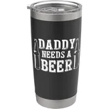 Vatertag Green Beer Day Daddy Needs a Beer Funny Green Doppelwandiger Edelstahl-Thermobecher