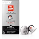 Illy Kaffee Röstung FORTE in Kompatiblen Nespresso Kapseln - 10 Packungen mit je 10 Kapseln (100 Kapseln)