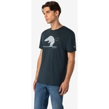 SUPER.NATURAL Print-Shirt Merino T-Shirt M SKIING BEAR TEE geruchshemmender Merino-Materialmix blau S