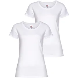 FRUIT OF THE LOOM Rundhalsshirt Weiß S