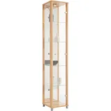 fif möbel Vitrine OPTIMA Standvitrine/Glasvitrine 1x Glastür,perfekt für Sammler,Sammlervitrine beige
