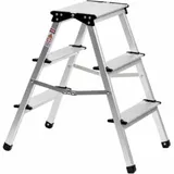 STIER Aluminium-Trittleiter 3 Stufen Profi-Klapptritt