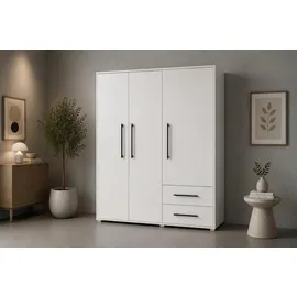 Forte Drehtürenschrank Mokkaris 144 x 200 x 59 cm Weiß