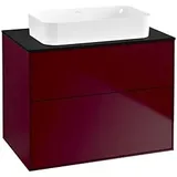 Villeroy & Boch Villeroy und Boch Finion Waschtischunterschrank G63200HB 80x60,3x50,1mm, Wandbeleuchtung, Glass Black Matt, Peony