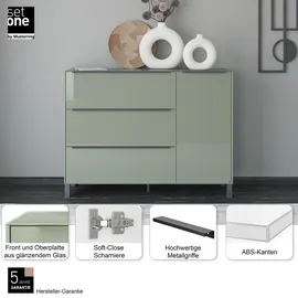 Set One by Musterring Sideboard Reno (1 St), Mit Vierkantfuß in diversen Farben, 106 cm Höhe & Farbauswahl grün