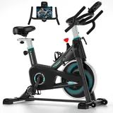 Heimtrainer Fahrrad, Advamsoler Spinning Bike Indoor Hometrainer Fahrrad mit Silent Belt Drive, LCD-Monitor für Cardio-Workout-Training im Heim-Fitnessstudio, 160 kg Belastbar