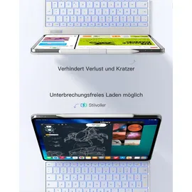 Inateck NeoMagic Magnetische Tastatur Hülle für iPad Air 13 Zoll / iPad Pro 12,9 Zoll Weiß