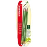 Stabilo Umweltfreundlicher Bleistift mit Radierer - STABILO GREENgraph - 3er Pack - Härtegrad HB