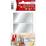Herma 15288 Aufkleber Weihnachten Silber, 9 Stück, 34 x 67 mm, Verschlussetiketten für Geschenke, Punktaufkleber Klebepunkte für Weihnachtsdeko Adventskalender Winter Dekoration Briefe DIY Basteln