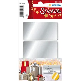 Herma 15288 Aufkleber Weihnachten Silber, 9 Stück, 34 x 67 mm, Verschlussetiketten für Geschenke, Punktaufkleber Klebepunkte für Weihnachtsdeko Adventskalender Winter Dekoration Briefe DIY Basteln