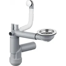 TRIZERATOP Siphon für Granitspülbecken 1-Becken  weiß/Chrom