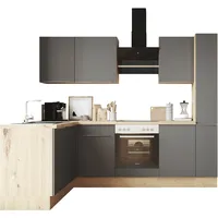 Respekta Winkelküche L-Form 250 cm grau
