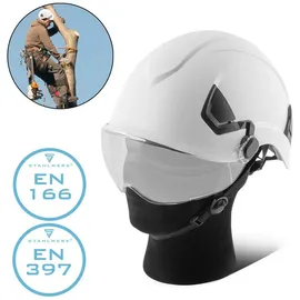 STAHLWERK Schutzhelm SVH-100 ST mit Visier EN397 EN166 Forsthelm