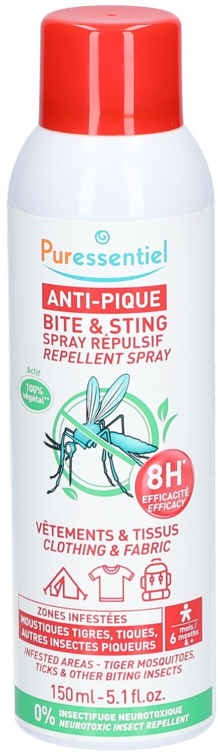 Puressentiel ANTI-PIQUE Spray Répulsif Vêtements & Tissus 150 ml liquide