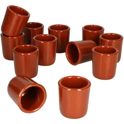 12er Set Schnapsbecher 50ml Tonbecher - 12970