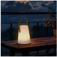 Spetebo LED Tischlampe mit Lederband konisch rund - 14