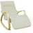 SoBuy Schaukelstuhl FST16-W Baumwolle 78 x 65 x 90 cm Beige mit verstellbarer Fußstütze