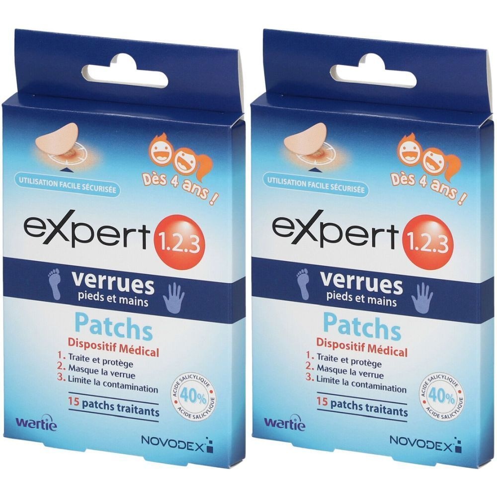 Novodex Expert 1.2.3 verrues Patch 2x15 pc(s) pansement(s)