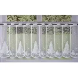 Weihnachtliche Kurzgardine "Tannenbaum", weiß