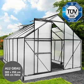 Brast Gewächshaus Aluminium Grau HKP 6 mm 9,5 m2