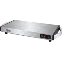 SUNTEC Elektrische Warmhalteplatte, Edelstahl Speisewärmer kabellos, 1100W - Silber