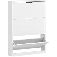 Homcom Schuhschrank 80 x 17 x 108 cm mit 3 Schubladen / weiß