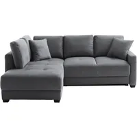 Mr. Couch Ecksofa Pierre, L-Form mit BoxSpring, Mit Boxpring-Taschenfederkern grau