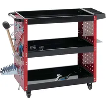 Mendler Werkstattwagen Stahl 73x90x35cm rot 3 Ladeflächen