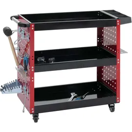 Mendler Werkstattwagen Stahl 73x90x35cm rot 3 Ladeflächen