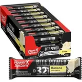 Power-System Proteinriegel Bite Power, 24 Riegel, Banane, je 35g, pro Riegel 11g Protein