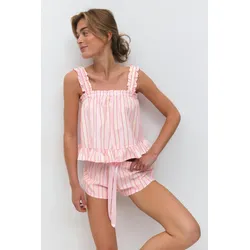 Gina Tricot - Poplin pyjamas shorts - pyjamas - Rosa - XL - Dame - Rosa - XL