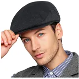 LuxusKollektion Schirmmütze Schiebermütze Herren Gatsby Newsboy Einheitsgröße Dunkles Quadrat schwarz