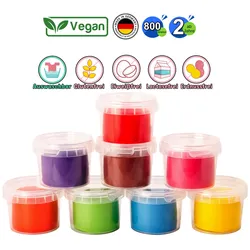 Knete für Kinder 800g Vegan Knete Set in 8 verschiedenen Farben ab 2J