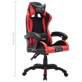 vidaXL Gaming-Stuhl mit RGB LED-Leuchten Rot Schwarz