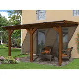 SKANHOLZ Terrassenüberdachung Andria 434 x 350 cm nussbaum