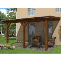 SKANHOLZ Terrassenüberdachung Andria 434 x 350 cm nussbaum