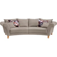 Big-Sofa HOME AFFAIRE "Tassilo" Sofas Gr. B/H/T: 350cm x 95cm x 110cm, Chenille-Struktur, Big-Sofa halbrund, braun (hellbraun)