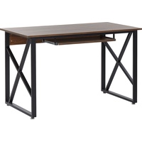 Beliani Schreibtisch schwarz / dunkler Holzfarbton 120 x 60 cm DARBY