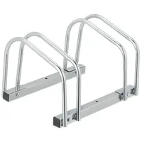 Relaxdays Fahrradständer Bodenständer für 2 Fahrräder Silber