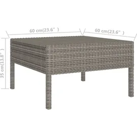 vidaXL 9-tlg. Garten-Lounge-Set mit Auflagen grau