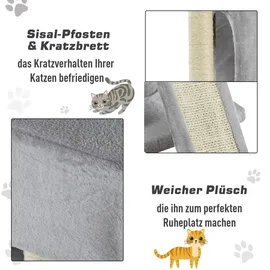 PawHut Kratzbaum 59 x 39 x 83 cm silber