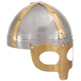 vidaXL Ritter-Kostüm Wikinger-Helm Antik Replik LARP Silbern Stahl