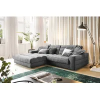 KAWOLA Sofa LANA Ecksofa Cord grau Recamiere links