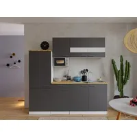Respekta Küchenzeile  Malia 210 cm E-Geräte  grau/weiß
