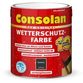 Consolan Wetterschutz-Farbe 750 ml schwarz seidenglänzend
