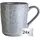Home4You Kaffeetassen 24er Set, 355 ml - Grau - Steingut - glasiert - mit floraler Prägung - 24er Set