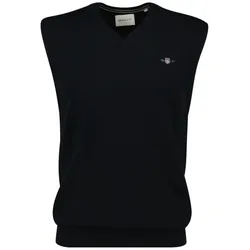 GANT Herren Pullunder V-Neck - CLASSIC COTTON SLIPOVER, Strickpullunder, Baumwolle Schwarz M